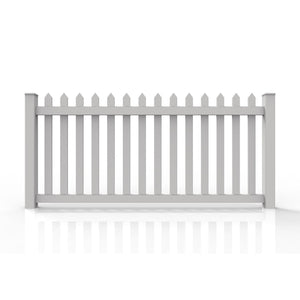 GreatBackyardz Fence Panels Greatbackyardz 4 ft. x 8 ft. White Vinyl Traditional Spade Picket Fence Panel Kit