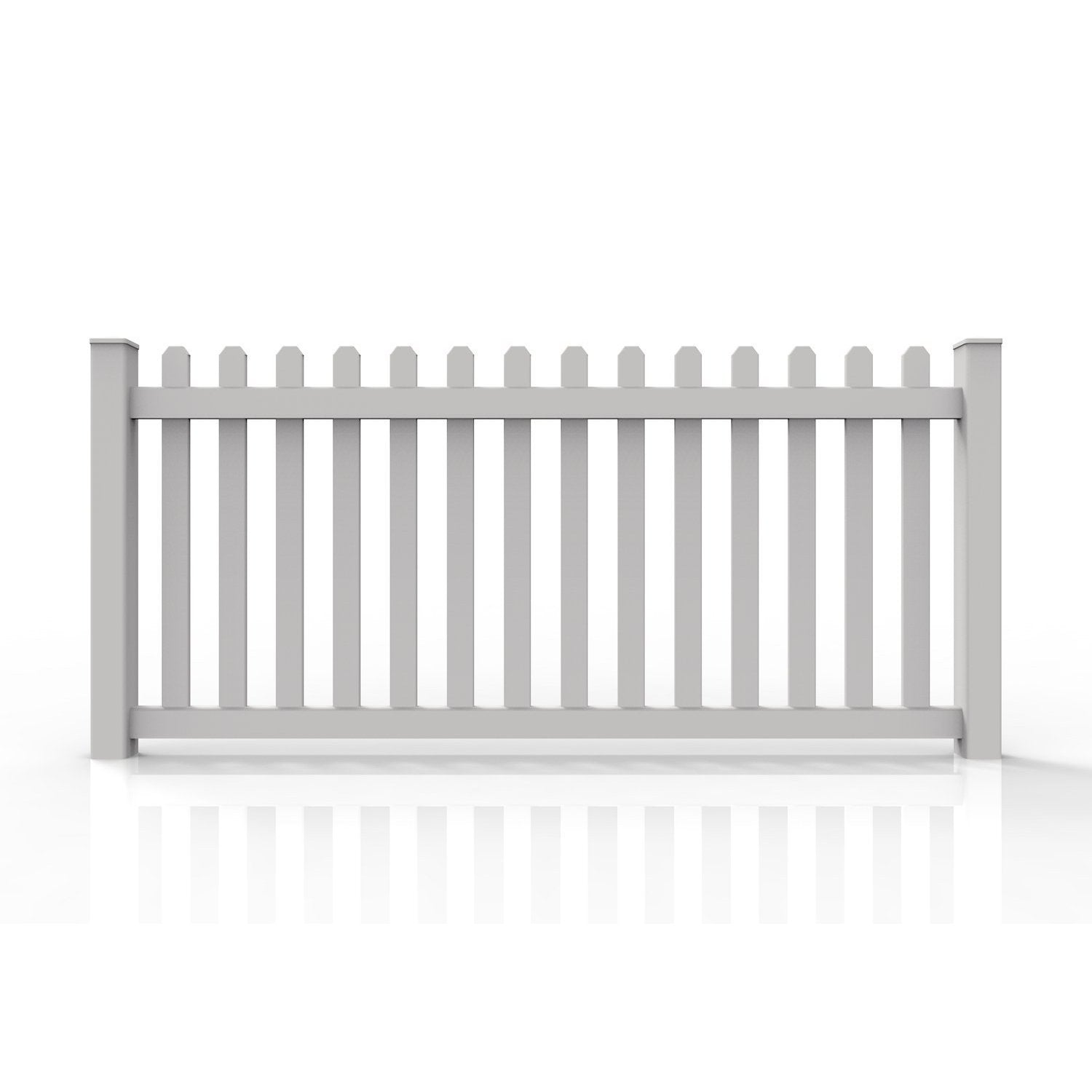 GreatBackyardz Fence Panels Greatbackyardz 4 ft. x 8 ft. White Vinyl Traditional Straight Dog Ear Picket Fence Panel Kit