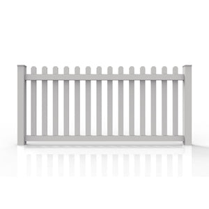 GreatBackyardz Fence Panels Greatbackyardz 4 ft. x 8 ft. White Vinyl Traditional Straight Dog Ear Picket Fence Panel Kit