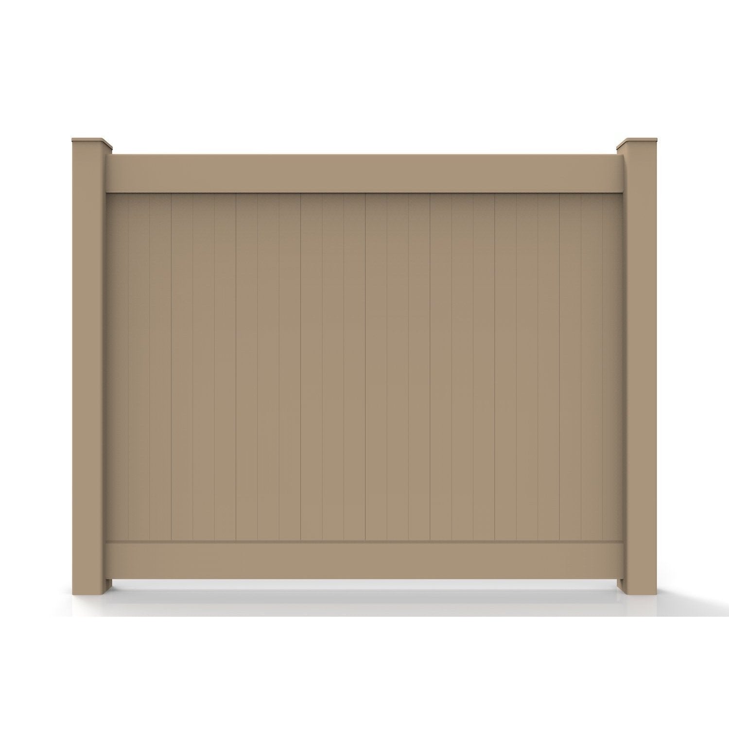 GreatBackyardz Fence Panels Greatbackyardz 5 ft. x 8 ft. Tan Vinyl Privacy 12 in. Tongue and Groove Fence Panel Kit