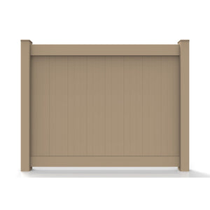 GreatBackyardz Fence Panels Greatbackyardz 5 ft. x 8 ft. Tan Vinyl Privacy 12 in. Tongue and Groove Fence Panel Kit