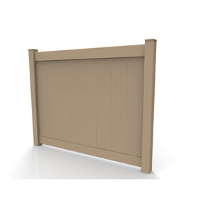 GreatBackyardz Fence Panels Greatbackyardz 5 ft. x 8 ft. Tan Vinyl Privacy 12 in. Tongue and Groove Fence Panel Kit