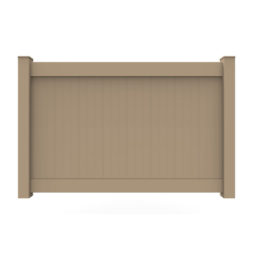 GreatBackyardz Fence Panels Greatbackyardz 5 ft. x 8 ft. Tan Vinyl Privacy 6 in. Tongue and Groove Fence Panel Kit