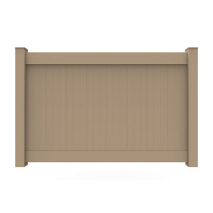 GreatBackyardz Fence Panels Greatbackyardz 5 ft. x 8 ft. Tan Vinyl Privacy 6 in. Tongue and Groove Fence Panel Kit