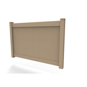 GreatBackyardz Fence Panels Greatbackyardz 5 ft. x 8 ft. Tan Vinyl Privacy 6 in. Tongue and Groove Fence Panel Kit