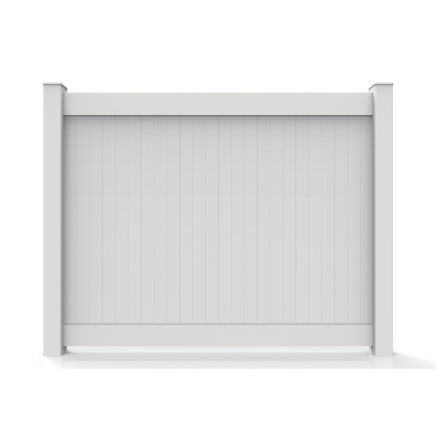 GreatBackyardz Fence Panels Greatbackyardz 5 ft. x 8 ft. White Vinyl Privacy 12 in. Tongue and Groove Fence Panel Kit