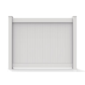 GreatBackyardz Fence Panels Greatbackyardz 5 ft. x 8 ft. White Vinyl Privacy 12 in. Tongue and Groove Fence Panel Kit