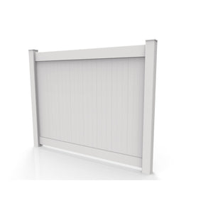 GreatBackyardz Fence Panels Greatbackyardz 5 ft. x 8 ft. White Vinyl Privacy 12 in. Tongue and Groove Fence Panel Kit
