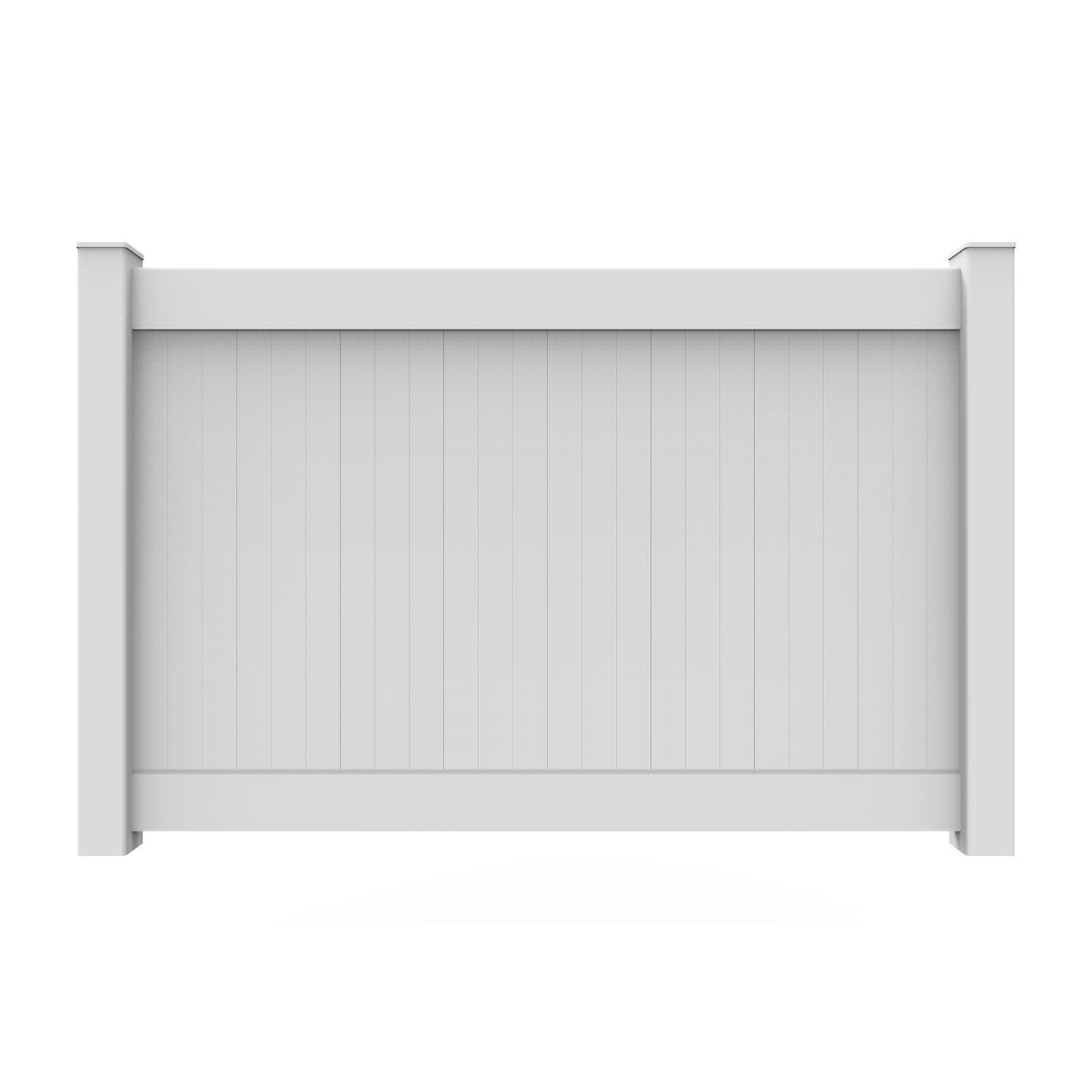 GreatBackyardz Fence Panels Greatbackyardz 5 ft. x 8 ft. White Vinyl Privacy 6 in. Tongue and Groove Fence Panel Kit