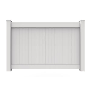 GreatBackyardz Fence Panels Greatbackyardz 5 ft. x 8 ft. White Vinyl Privacy 6 in. Tongue and Groove Fence Panel Kit