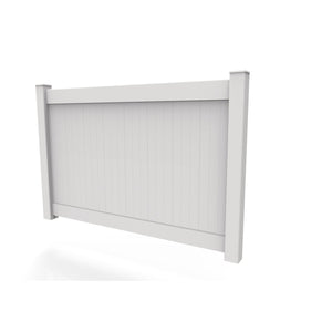 GreatBackyardz Fence Panels Greatbackyardz 5 ft. x 8 ft. White Vinyl Privacy 6 in. Tongue and Groove Fence Panel Kit