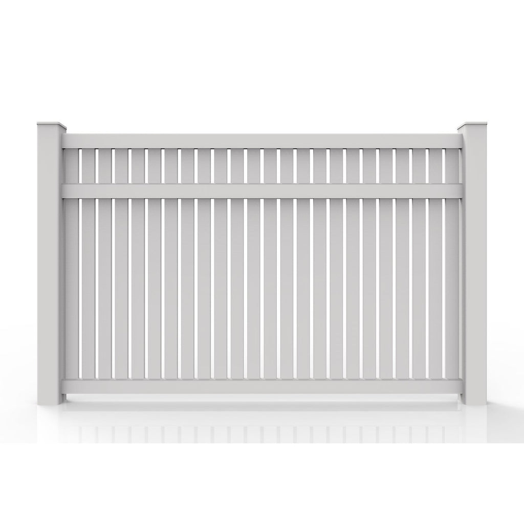 GreatBackyardz Fence Panels Greatbackyardz 5 ft. x 8 ft. White Vinyl Semi Privacy Fence Panel Kit
