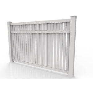 GreatBackyardz Fence Panels Greatbackyardz 5 ft. x 8 ft. White Vinyl Semi Privacy Fence Panel Kit
