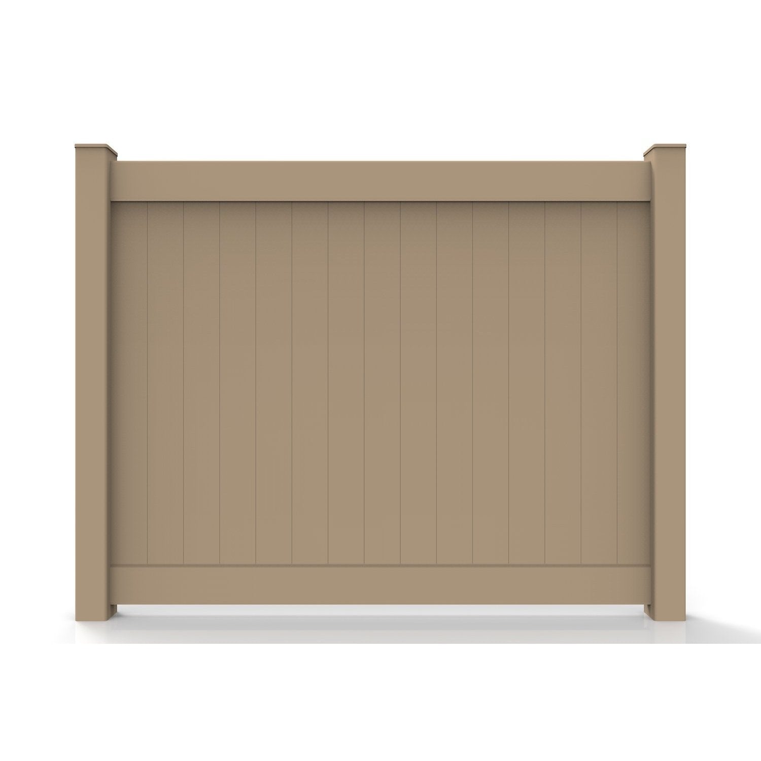 GreatBackyardz Fence Panels Greatbackyardz 6 ft. x 8 ft. Tan Vinyl Privacy 12 in. Tongue and Groove Fence Panel Kit