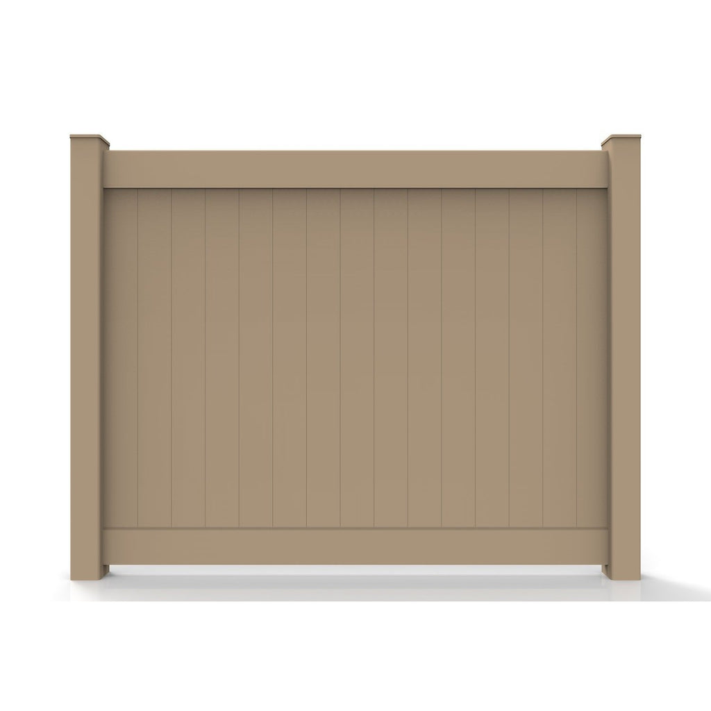 GreatBackyardz Fence Panels Greatbackyardz 6 ft. x 8 ft. Tan Vinyl Privacy 12 in. Tongue and Groove Fence Panel Kit
