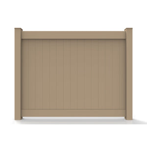 GreatBackyardz Fence Panels Greatbackyardz 6 ft. x 8 ft. Tan Vinyl Privacy 12 in. Tongue and Groove Fence Panel Kit