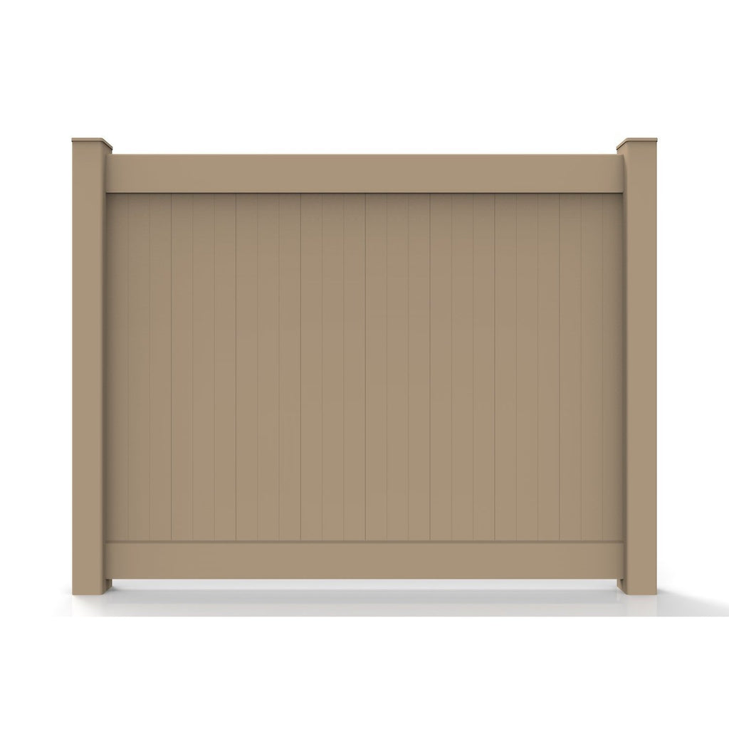 GreatBackyardz Fence Panels Greatbackyardz 6 ft. x 8 ft. Tan Vinyl Privacy 6 in. Tongue and Groove Fence Panel Kit