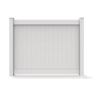 GreatBackyardz Fence Panels Greatbackyardz 6 ft. x 8 ft. White Vinyl Privacy 12 in. Tongue and Groove Fence Panel Kit