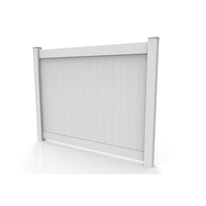 GreatBackyardz Fence Panels Greatbackyardz 6 ft. x 8 ft. White Vinyl Privacy 12 in. Tongue and Groove Fence Panel Kit