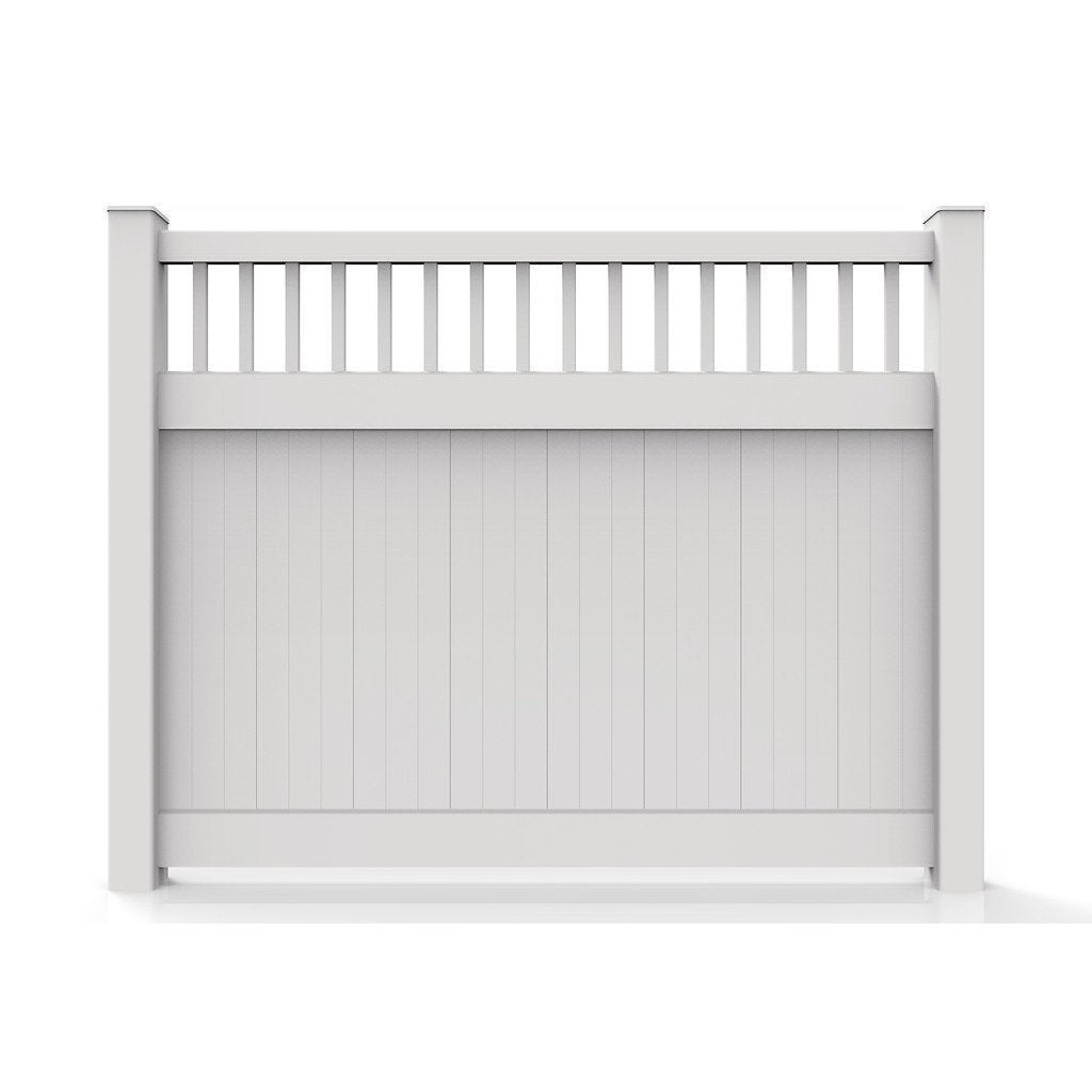 GreatBackyardz Fence Panels Greatbackyardz 6 ft. x 8 ft. White Vinyl Privacy with Accent Fence Panel Kit