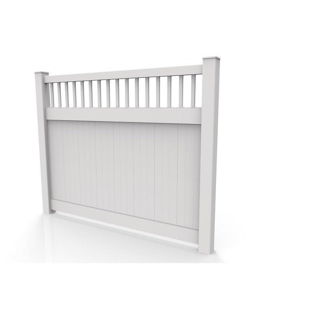 GreatBackyardz Fence Panels Greatbackyardz 6 ft. x 8 ft. White Vinyl Privacy with Accent Fence Panel Kit