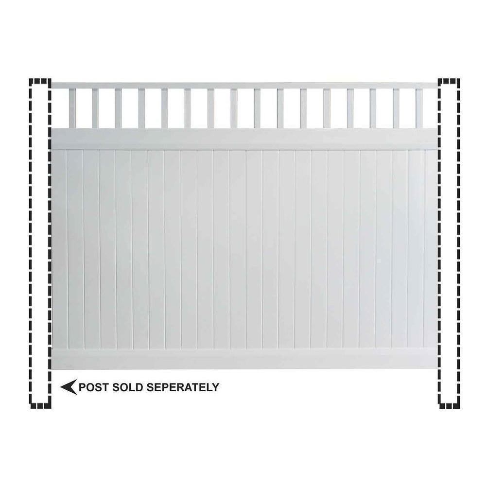 GreatBackyardz Fence Panels Greatbackyardz 6 ft. x 8 ft. White Vinyl Privacy with Accent Fence Panel Kit